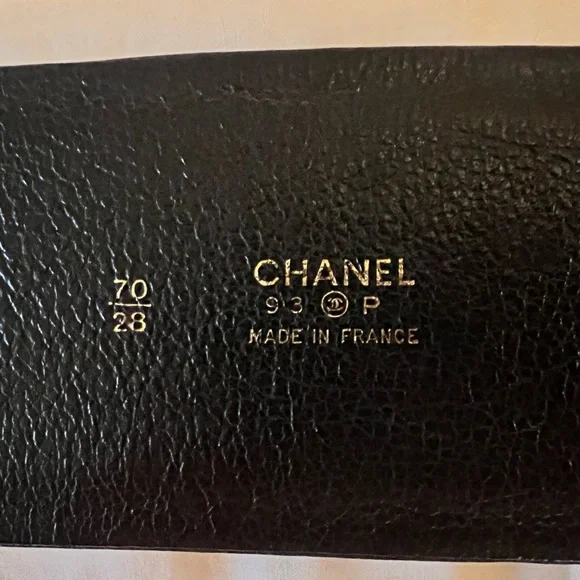 CHANEL Vintage Karl Lagerfeld 1993 Wide Black belt 24k gold plated - Picture 14 of 17